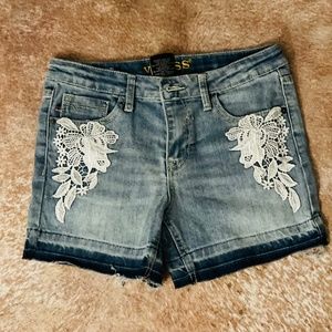 Vigoss Girls Embellished Denim Shorts
